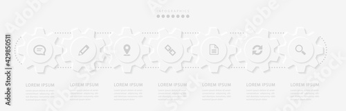 Vector elegant simple refined style infographic design UI template labels and icons