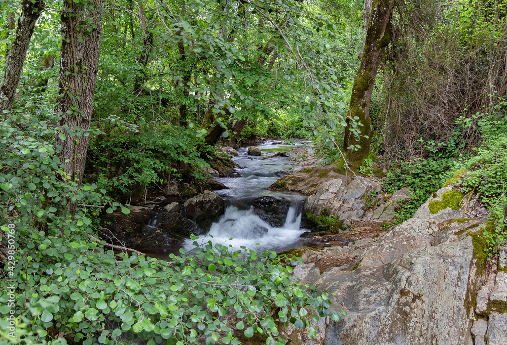The Murtigas River before passing under The Medieval Bridge of La Nava in the mountains of Huelva. The Murtigas River before passing under The Medieval Bridge of La Nava in the mountains of Huelva.