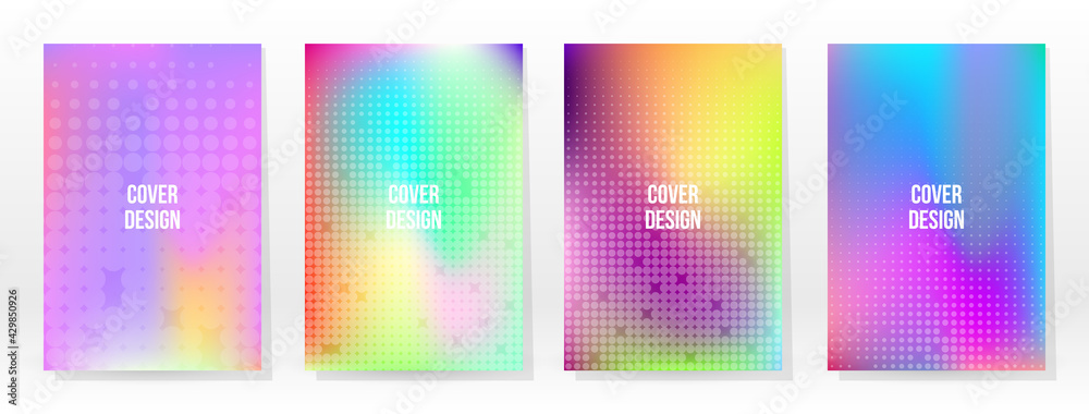 Fototapeta premium Minimal Poster. Pastel Soft. Rainbow Gradient Set