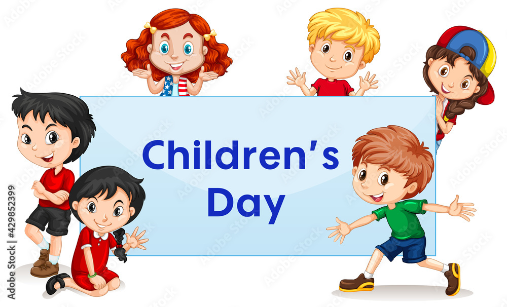 International Children’s Day Happy Kids Enjoying Having Fun illustration International Children’s Day Happy Kids Enjoying Having Fun illustration