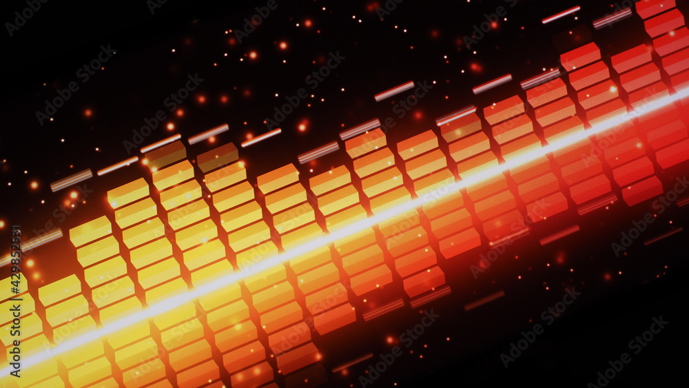 Music Equalizer bar. Audio waveform equalizer on screen black