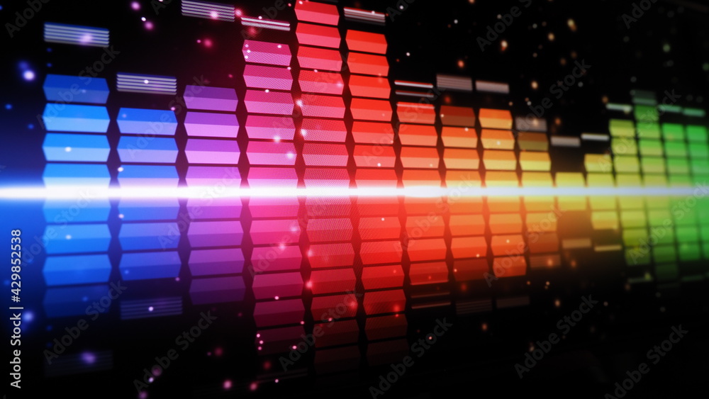 Music Equalizer bar. Audio waveform equalizer on screen black