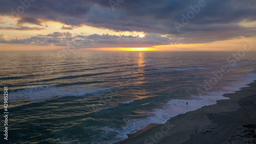 Ocean Sunrise Drone View