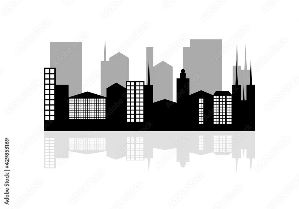 
City. Silhouette of the city.Vector illustration