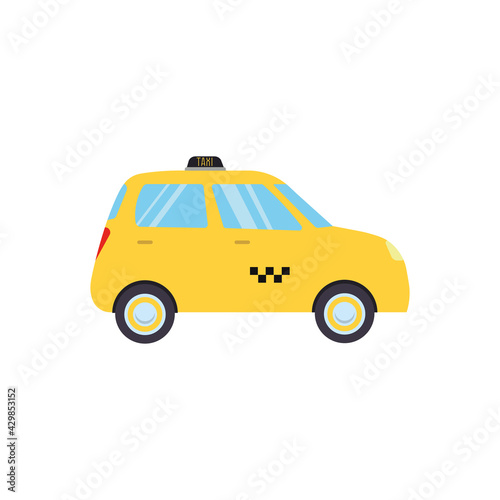 Taxi. Yellow taxi car vector illustration