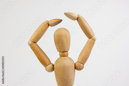 Wooden gestalt. Poses. Expression of emotions.