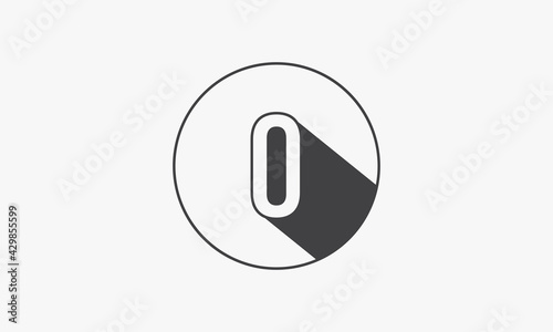 zero number circle line design flat vector.