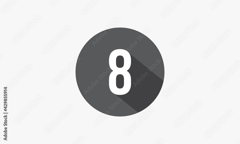8 number with shadow isolated on white background. 8 number with shadow isolated on white background.