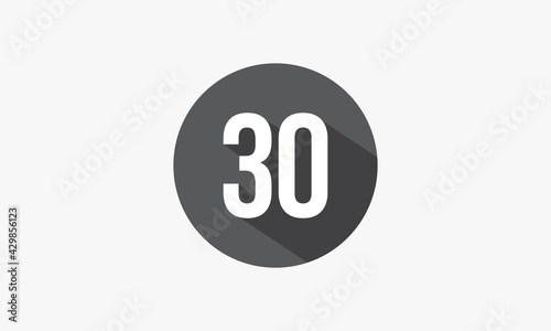 Free Download 30 number with shadow isolated on white background. - GFXLoad