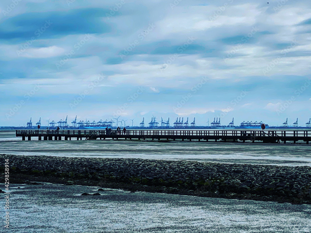 pier and clouds hooksiel pier and clouds hooksiel