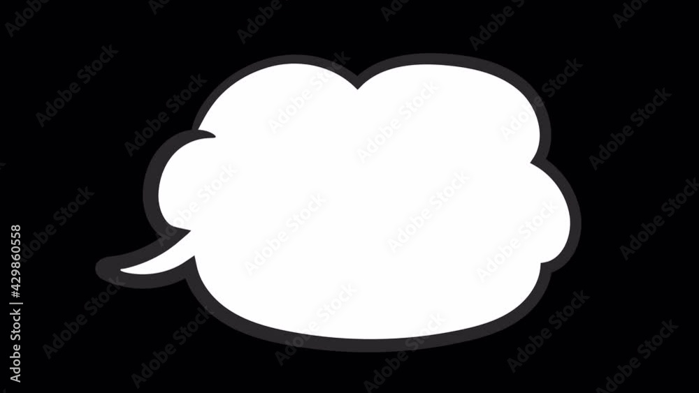 Cartoon style speech bubble with copy space moving on the transparent background.