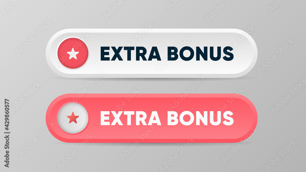 Extra bonus button with star sign Extra bonus button with star sign
