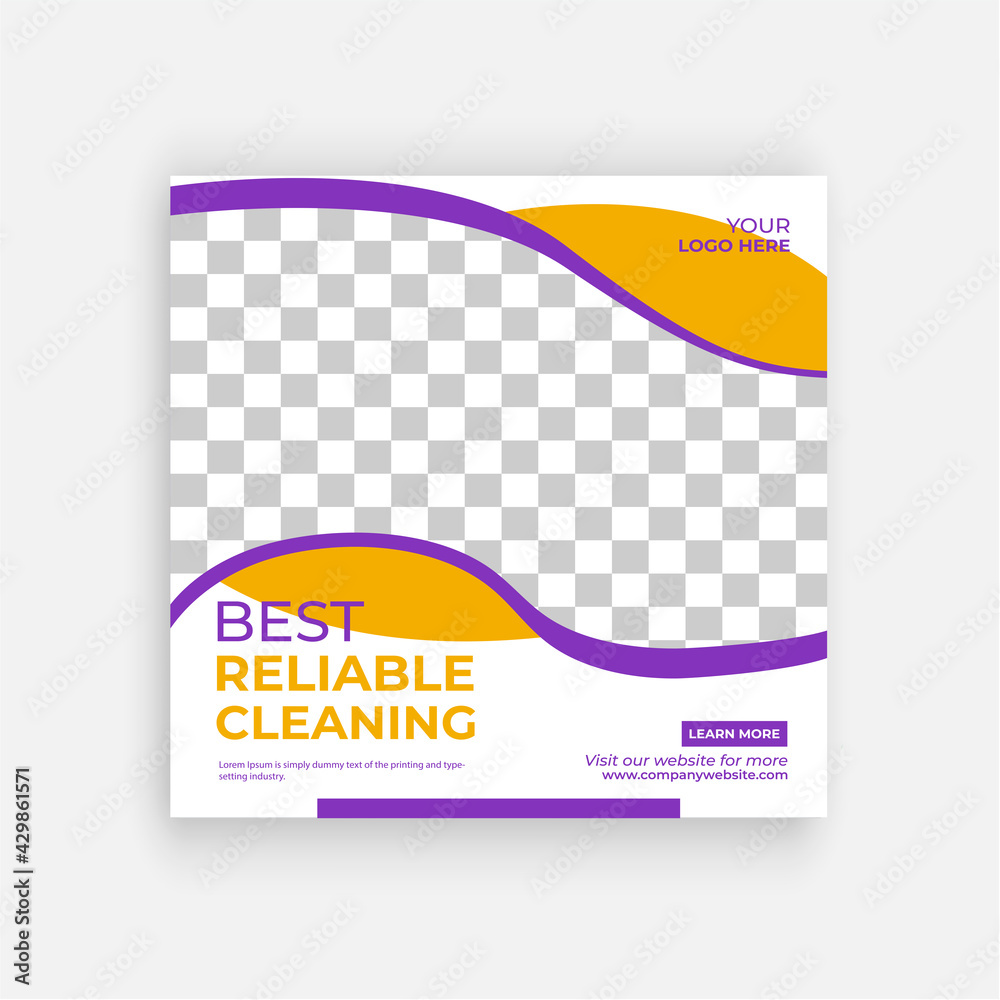 Fototapeta premium Best Reliable Cleaning Services Social Media Posts with web banner template