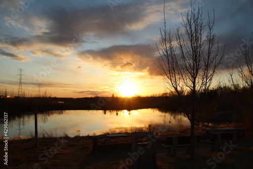 April Sunset  Pylypow Wetlands  Edmonton  Alberta