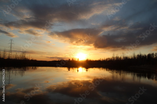 Sunset On The Water  Pylypow Wetlands  Edmonton  Alberta