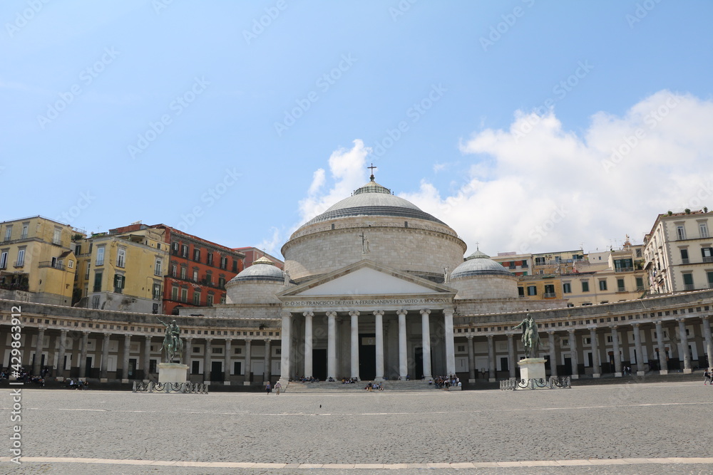 Basilica Reale Pontificia San Francesco da Paola at Piazza del Plebiscito in Naples, Italy
