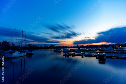the sunset on a long exposure