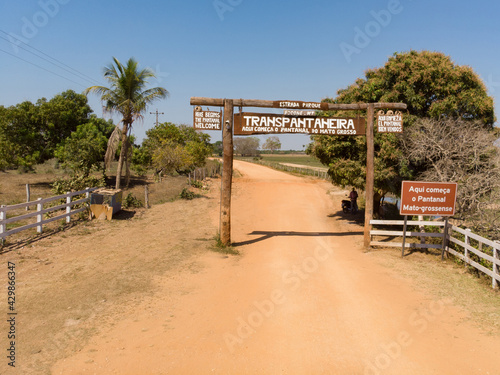 portal da Transpantaneira no Mato Grosso, pantanal, Brasil photo