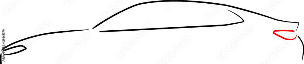 A simple sketch of a luxury car A simple sketch of a luxury car