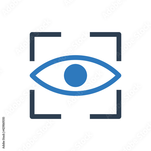 Eye, iris, scan, scanning, scanner icon