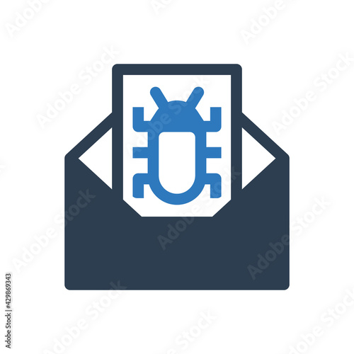 Email virus icon - malware Mail sign symbol