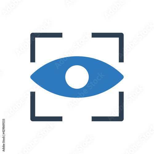 Eye, iris, scan, scanning, scanner icon
