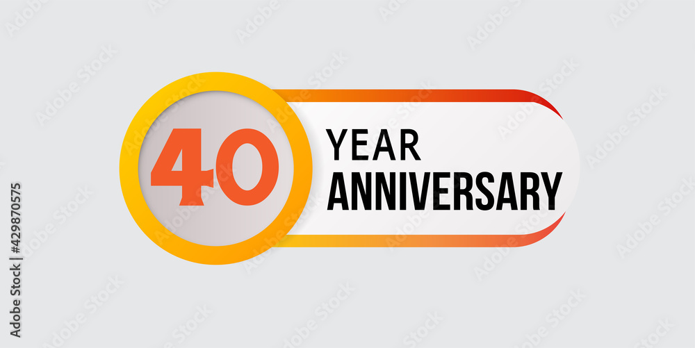40 years anniversary celebration logo vector template design illustration