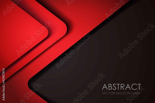 Red background overlap dimension grey vector illustration message board for text and message design modern website
