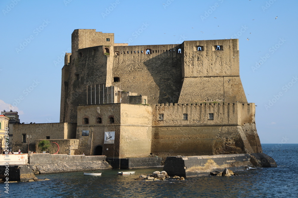 Castel dell’Ovo oldest preserved fortification in the city of Naples on the Gulf of Naples, Italy