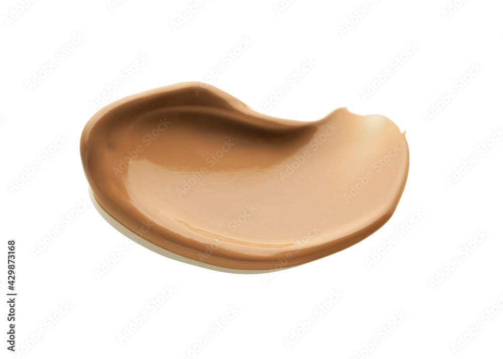 Make up smear foundation smudge texture white isolated background Make up smear foundation smudge texture white isolated background