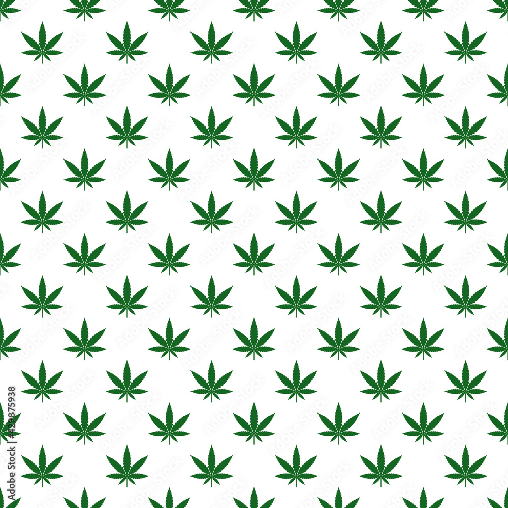 Marijuana Seamless Pattern - Green marijuana leaves repeating pattern design Marijuana Seamless Pattern - Green marijuana leaves repeating pattern design