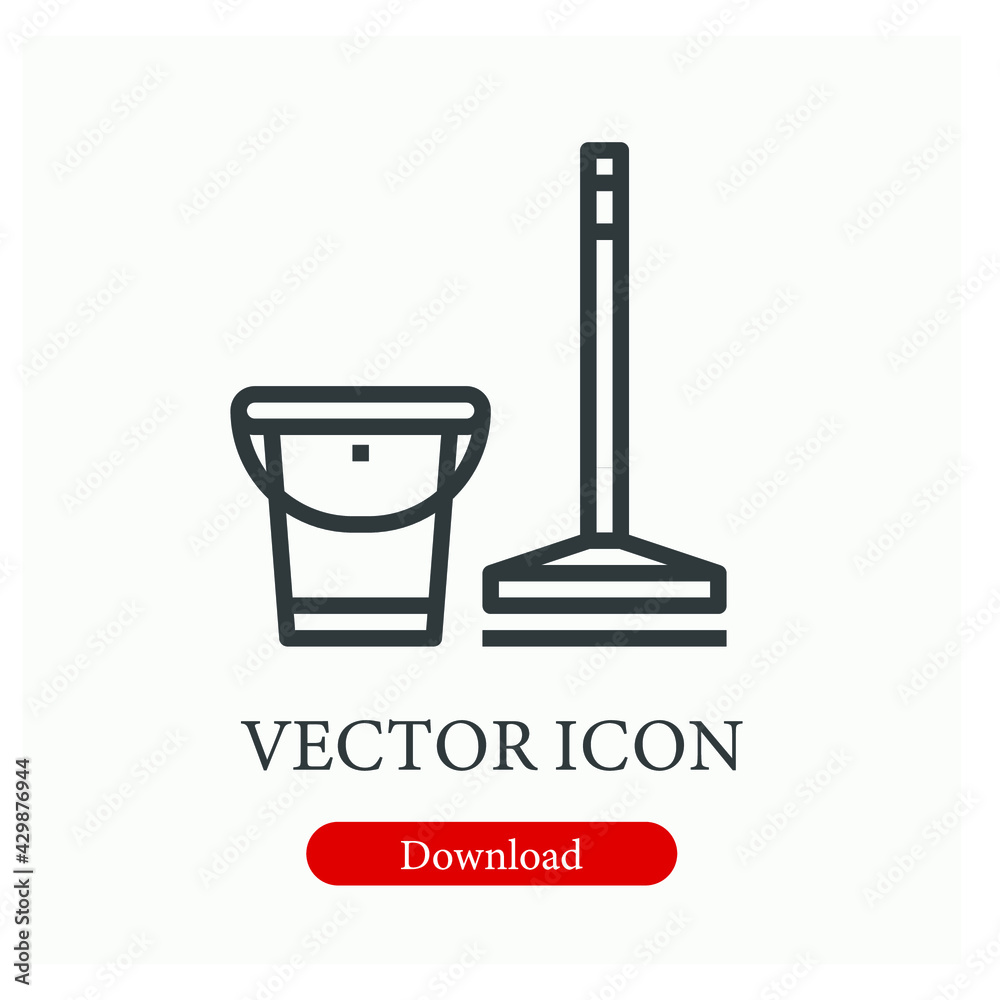 Cleaning vector icon. Editable stroke. Linear style sign for use on web design and mobile apps, logo. Symbol illustration. Pixel vector graphics - Vector Cleaning vector icon. Editable stroke. Linear style sign for use on web design and mobile apps, logo. Symbol illustration. Pixel vector graphics - Vector