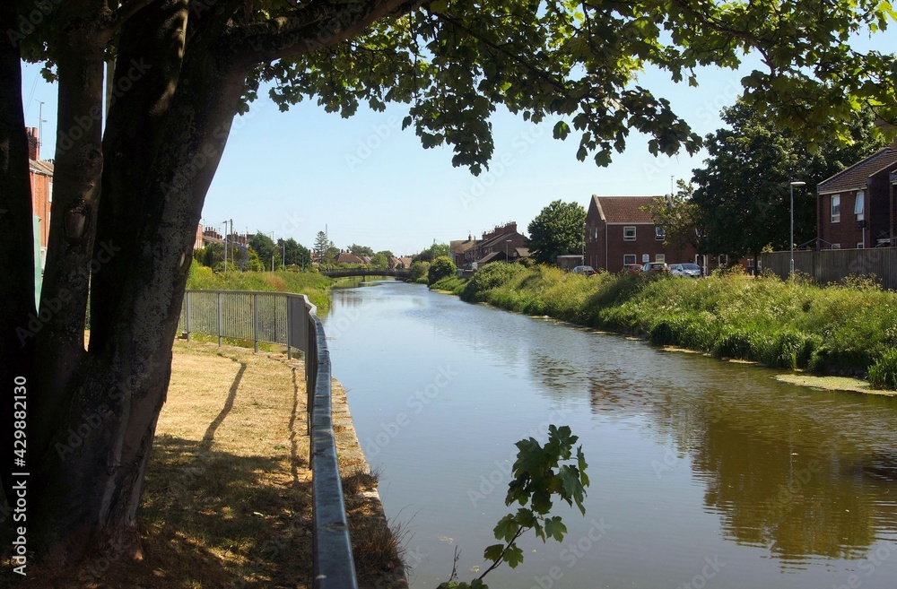 The river Witham along Winsor bank in Boston Lincolnshire The river Witham along Winsor bank in Boston Lincolnshire