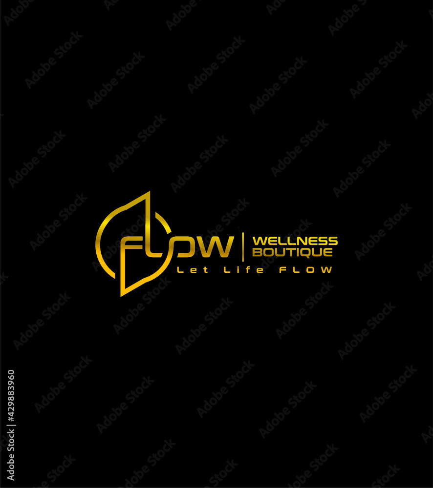Fototapeta premium Flow wellness boutique logo template, Vector logo for business and company identity 