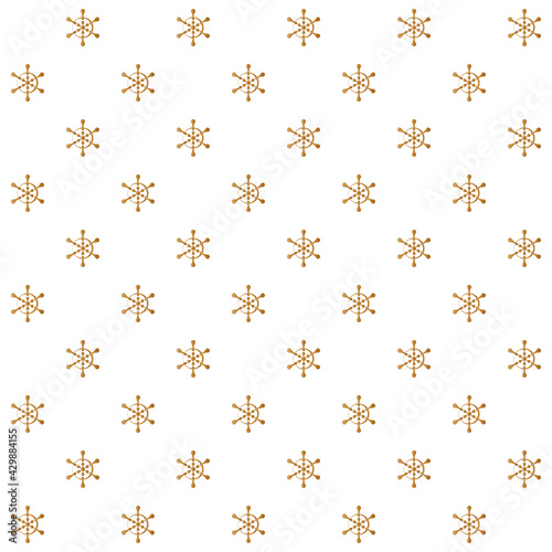 Abstract of virus symbol pattern. Design regular gold on white background. Design print for illustration  texture  textile  wallpaper  background.