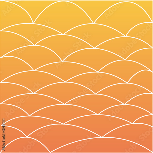 Abstract of horizoantal dune pattern. Design scale white on orange background. Design print for illustration, texture, textile, wallpaper, background. photo