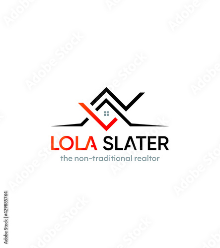 Lola Slater real estate logo template, Vector logo for business and company identity 