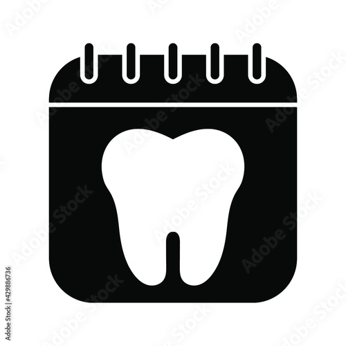 Dentist schedule vector icon color editable