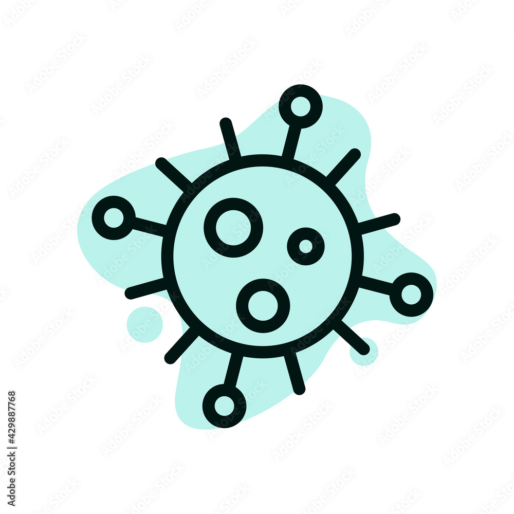 Obraz premium Coronavirus icon. 2019-nCoV, Covid-2019, Covid-19 Novel Coronavirus Bacteria. No Infection and Stop Coronavirus Concepts. Dangerous Coronavirus. Isolated Vector Icon