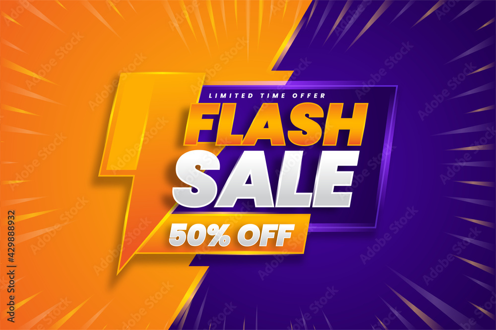 Flash sale modern banner promotional template