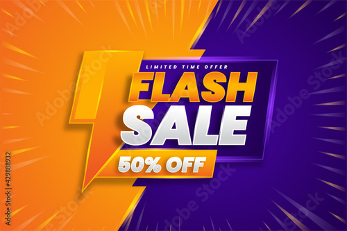Flash sale modern banner promotional template