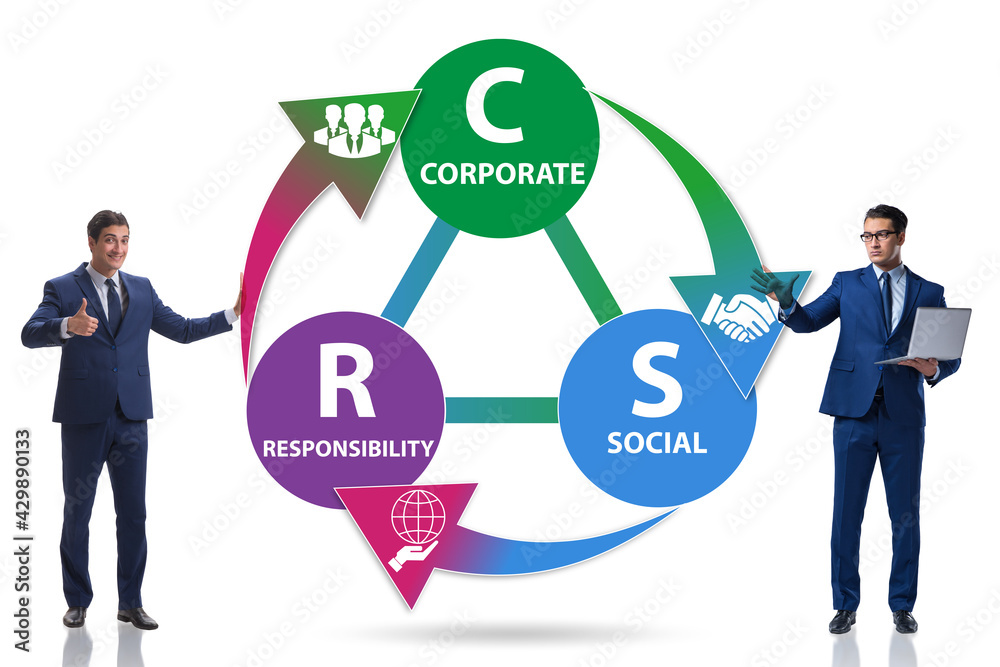 Concept of CSR - corporate social responsibility with businessma Concept of CSR - corporate social responsibility with businessma
