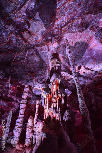 The colorful Gruta Rei do Mato cave near Sete Lagoas, Minas Gerais, Brazil