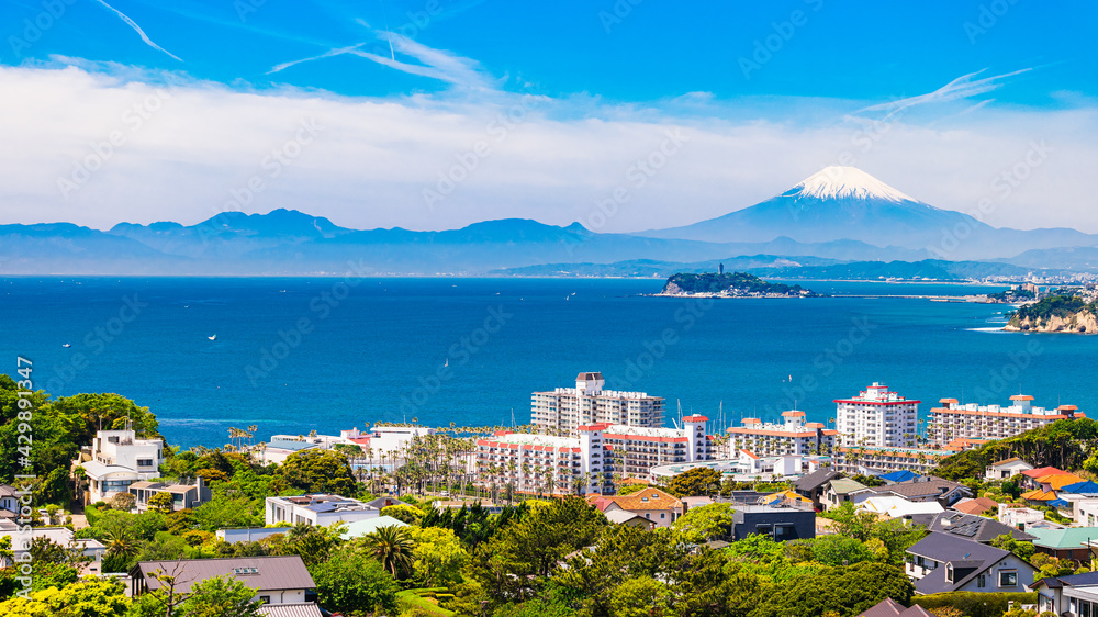 Obraz premium 富士山と湘南海岸