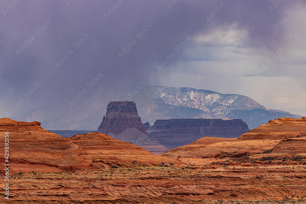 storm clouds moving over a canyon in page arizona 