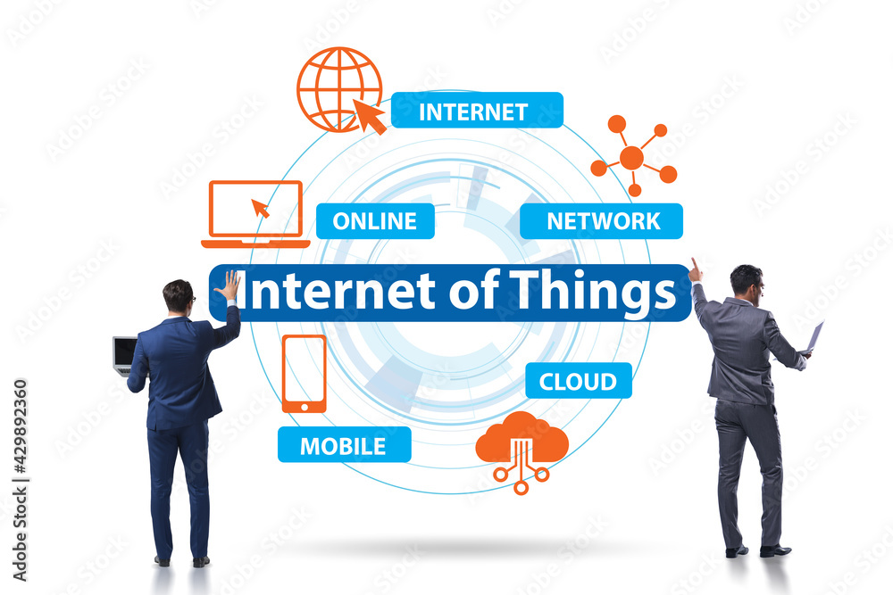 Internet of Things IOT concept with businessman Internet of Things IOT concept with businessman