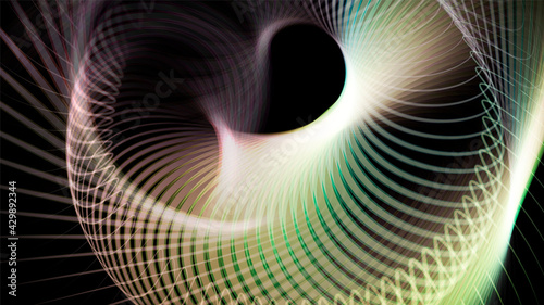 Abstract vector design with geometric curve composition.
