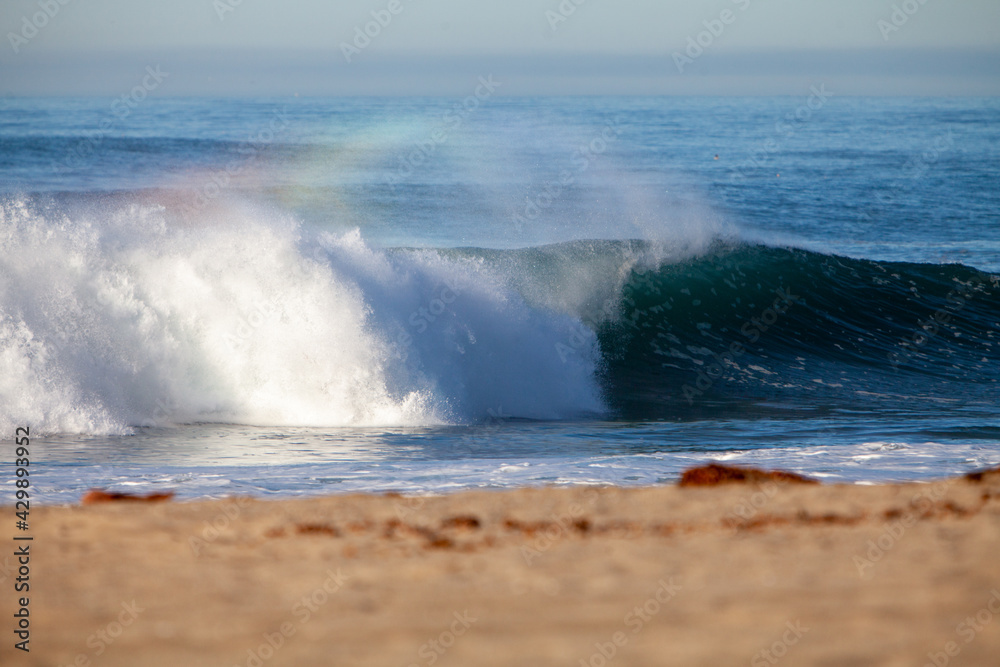 Rainbow In A Crashing Beach Wave