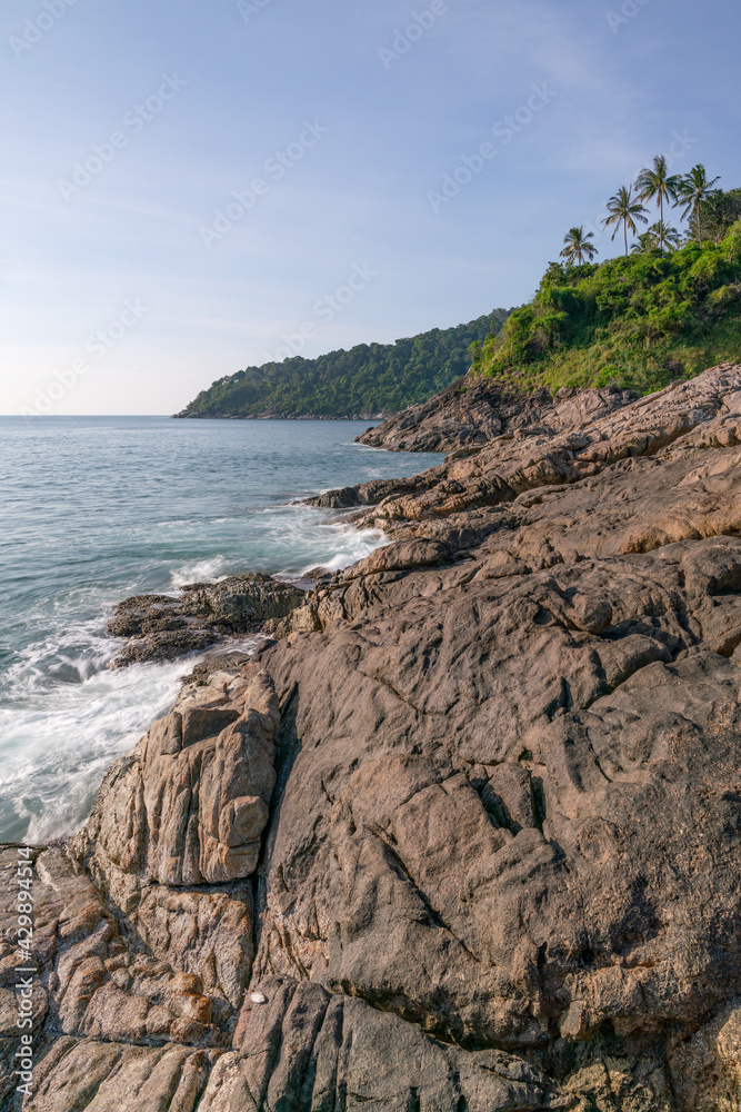 Landscape nature scenery view of Beautiful tropical sea with Sea coast view in summer season Nature Landscape.