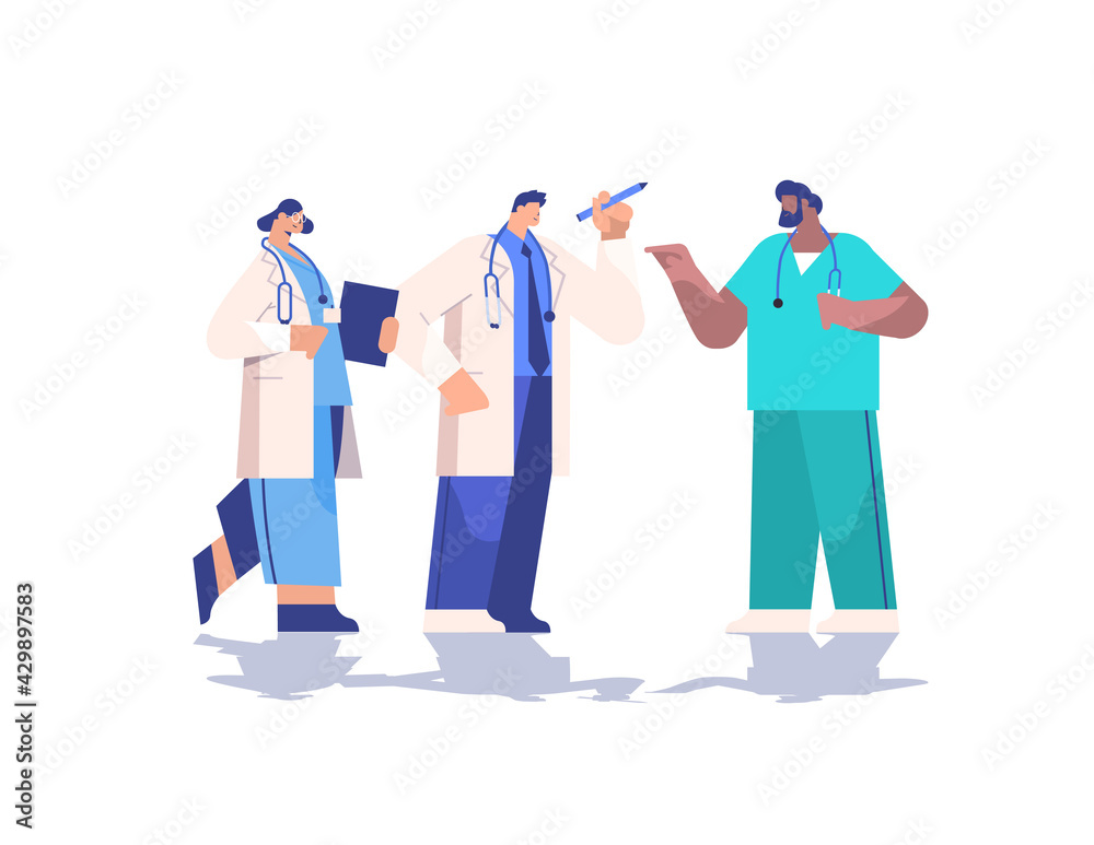 mix race doctors team in uniform discussing during meeting medicine healthcare concept mix race doctors team in uniform discussing during meeting medicine healthcare concept